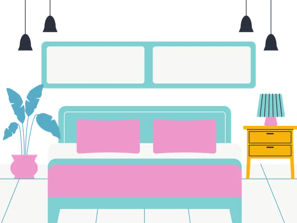 Queen Bed  Illustration