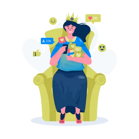 Queen of social media  Illustration