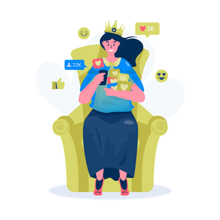 Queen of social media  Illustration
