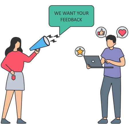 Queremos seu feedback  Ilustração