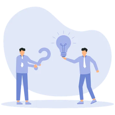 Question and answer and solving problem or business solution  Illustration
