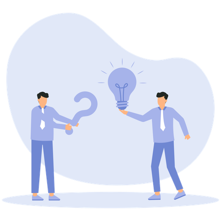 Question and answer and solving problem or business solution  Illustration