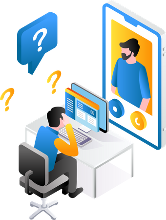 Question d'assistance client  Illustration