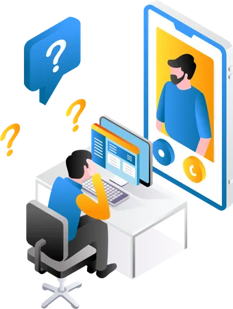 Question d'assistance client  Illustration