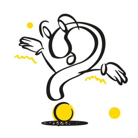 Question mark in dancing pose  Illustration