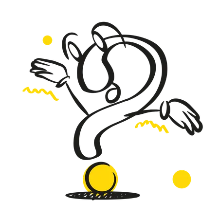 Question mark in dancing pose  Illustration