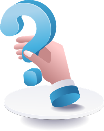 Question mark in hand  Illustration