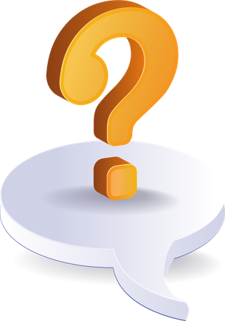 Question mark symbol above the speech bubble  Illustration