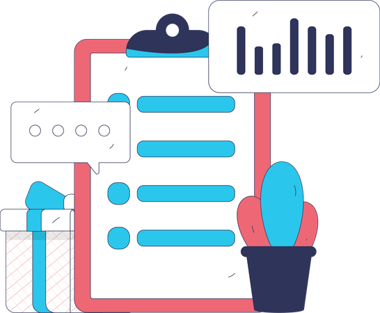 Questionnaire form filled out customers  Illustration