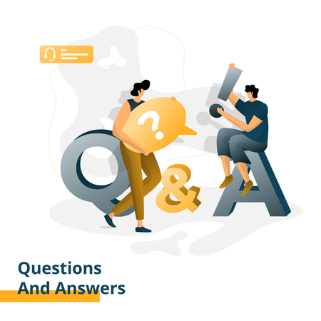 Questions and Answers  일러스트레이션