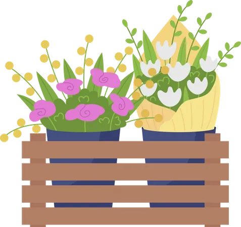 Quiosco de flores  Ilustración