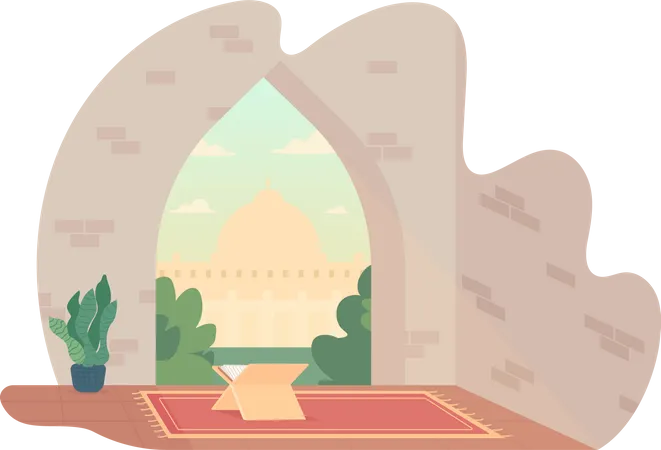 Quran in minaret Illustration