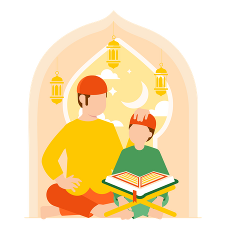 Quran recitation time  Illustration