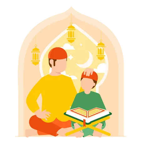 Quran recitation time  Illustration