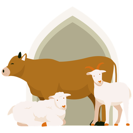 Qurban Animals  Illustration