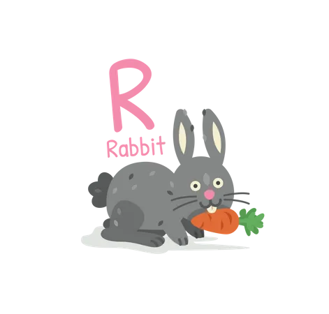 R for Rabbit  イラスト
