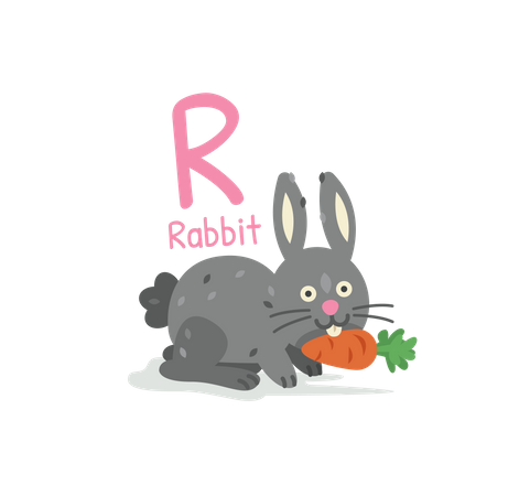 R für Kaninchen  Illustration