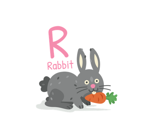 R pour lapin  Illustration