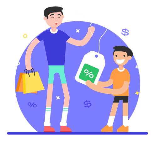 Rabatt einkaufen  Illustration