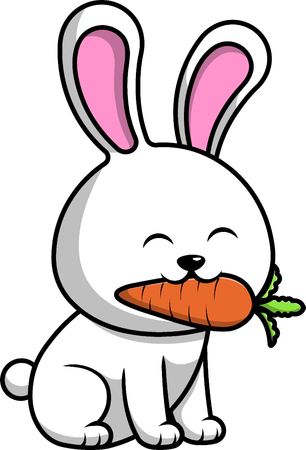 Rabbit Bite Carrot  Illustration