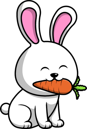 Rabbit Bite Carrot  イラスト