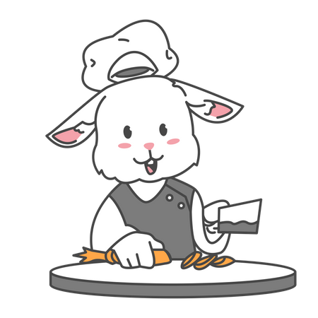 Rabbit Chopping carrots  일러스트레이션