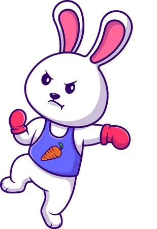 Rabbit doing Boxing  Illustration