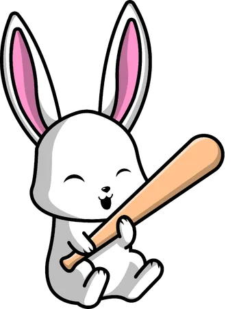 Rabbit eating carrot  Illustration