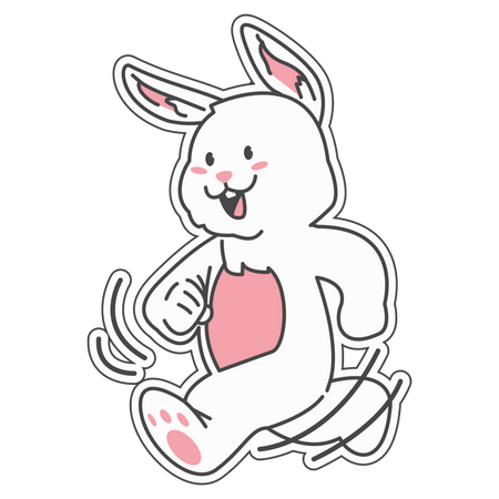 Rabbit exercising  イラスト