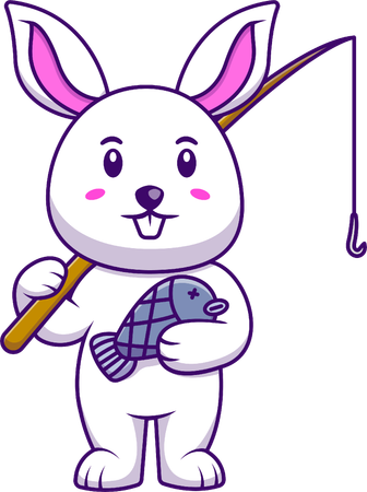 Rabbit Fishing  イラスト
