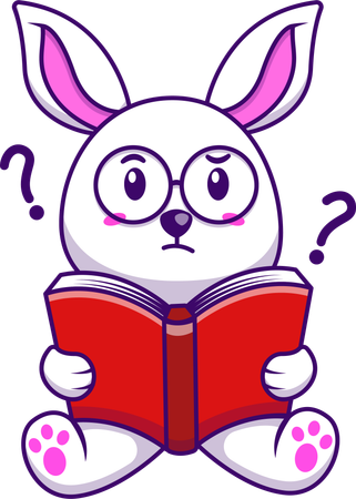 Rabbit reading Book  Illustration