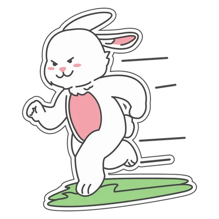 Rabbit running  Illustration