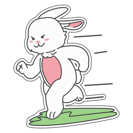 Rabbit running  イラスト