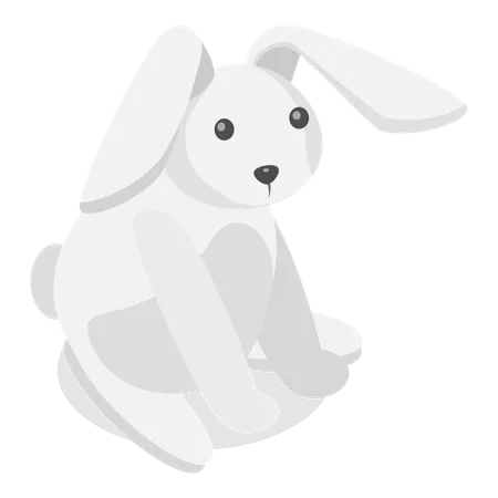 Rabbit sitting on floor  Illustration