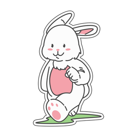 Rabbit walking  イラスト