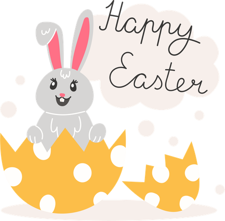 Rabbit With Decorative Egg  Illustration