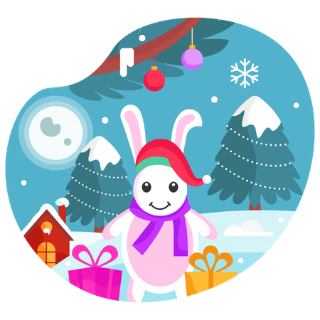 Rabbit with gifts  Illustration