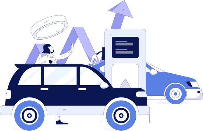 Rabboccare il gas in macchina  Illustration