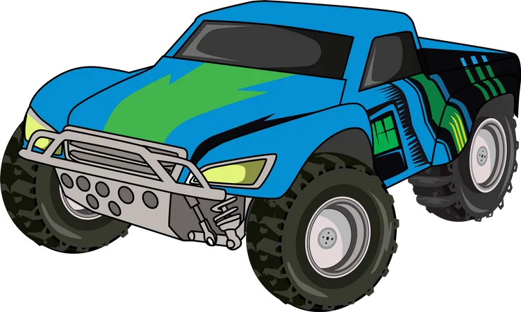 Race Monster Truck Vector Illustration Illustration
