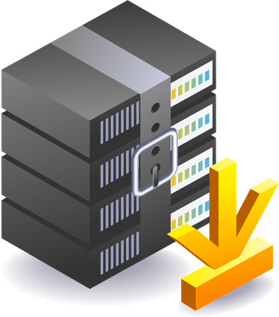 Rack de servidor para armazenamento de grandes quantidades de dados  Ilustração