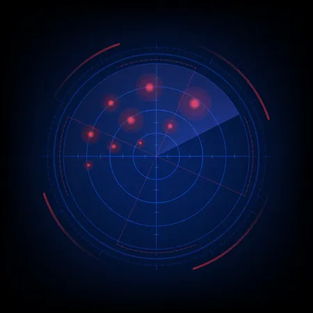 Futuristic Radar Screen Searching Target Illustration