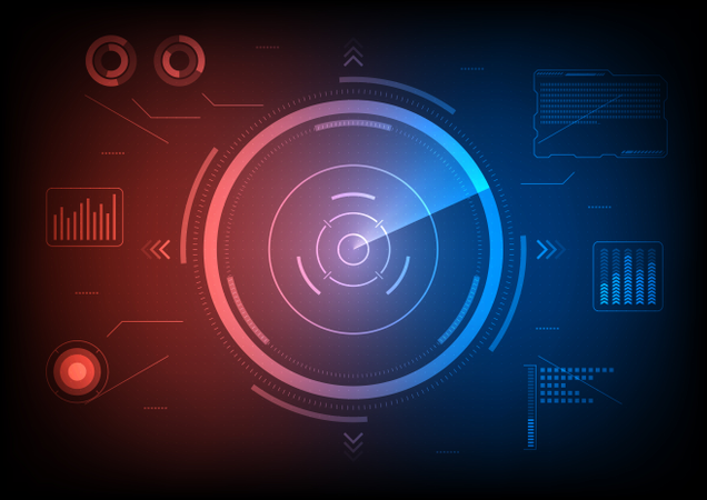 Radar screen monitor  Illustration