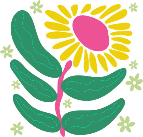 Radiant Sunflower Design  イラスト