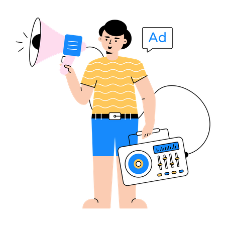 Radio Advertising  Illustration