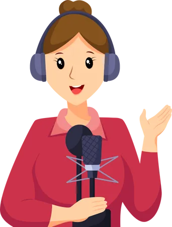 Radio Announcer  Illustration