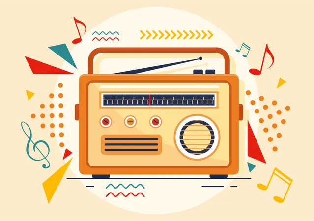Rádio antigo  Ilustração