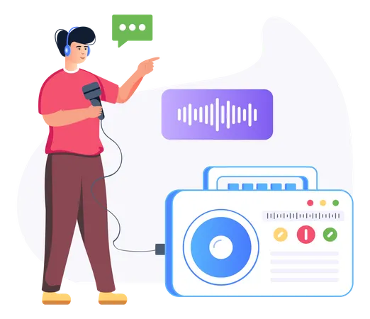 Radio Broadcast  Illustration