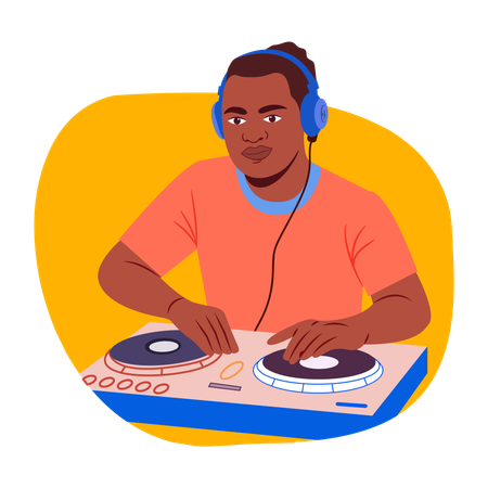 DJ de rádio  Ilustração