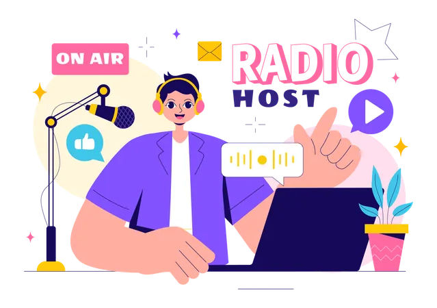 Radio Host  Illustration