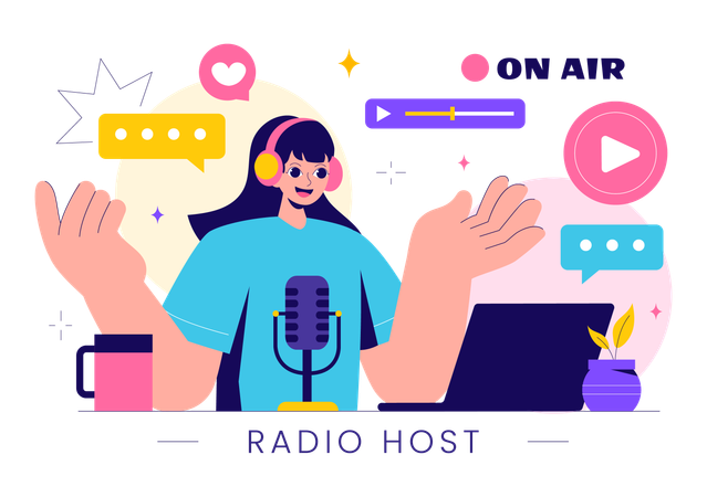 Radio Host  Illustration